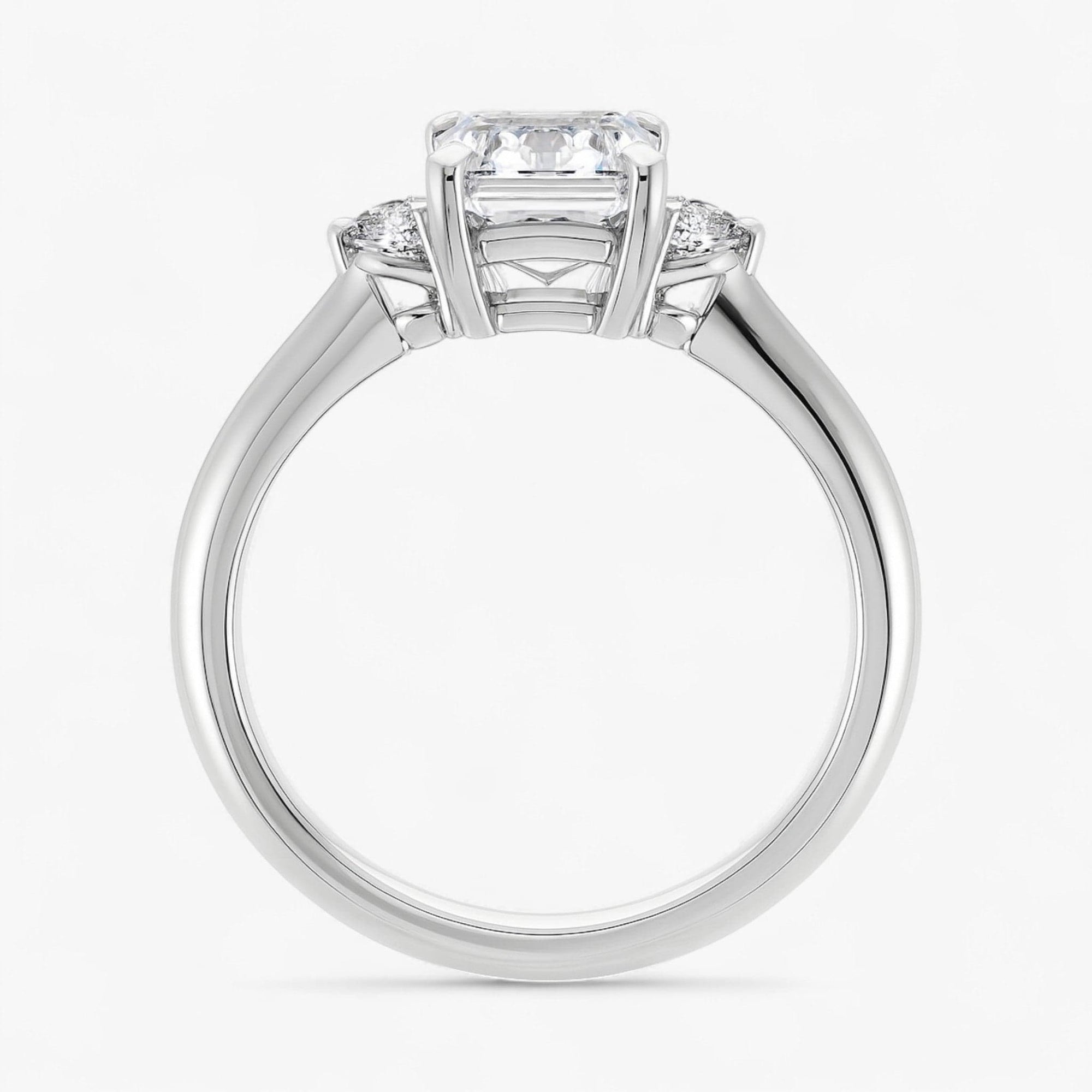 The Signature Side Stone Engagement Ring | Emerald