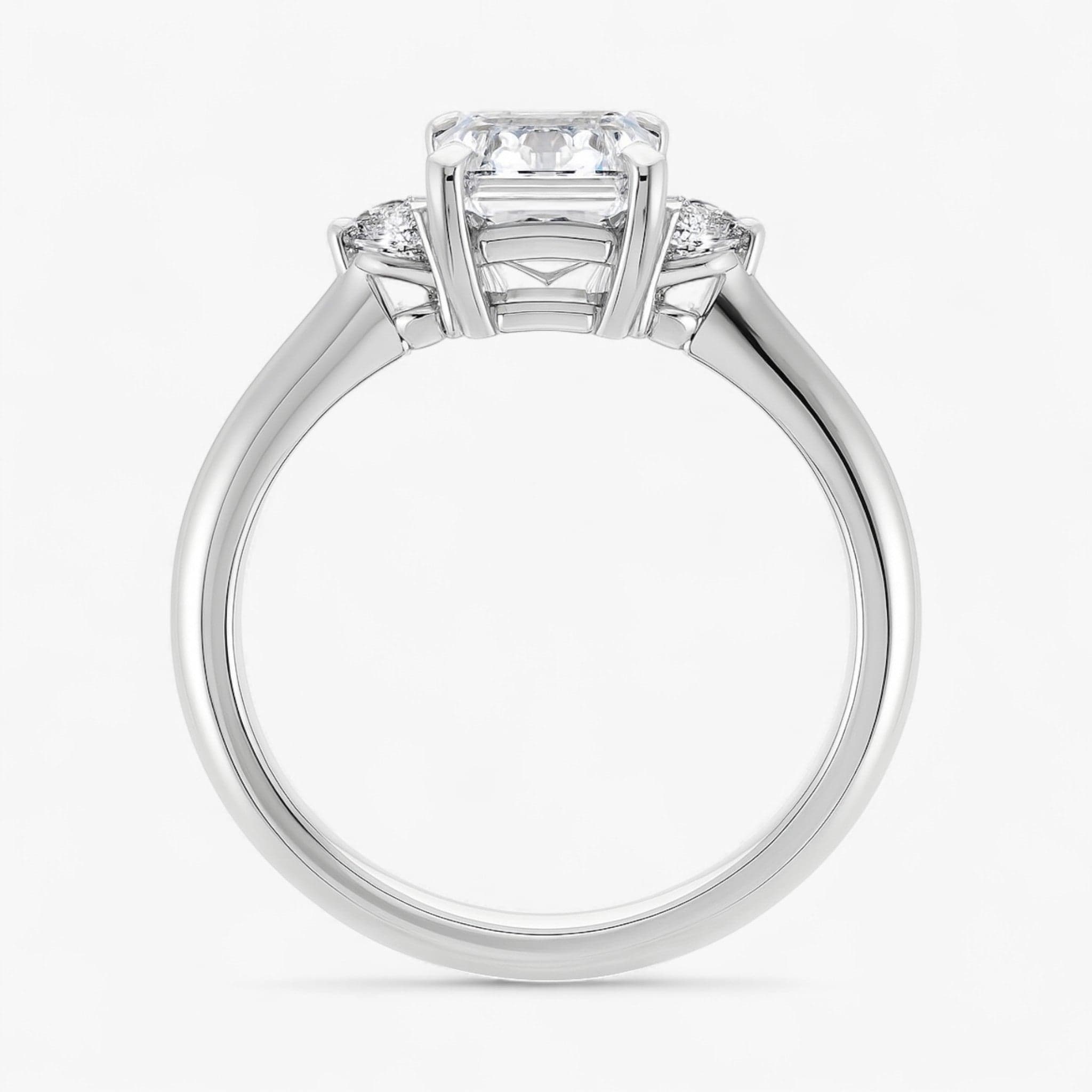 The Signature Side Stone Engagement Ring | Emerald