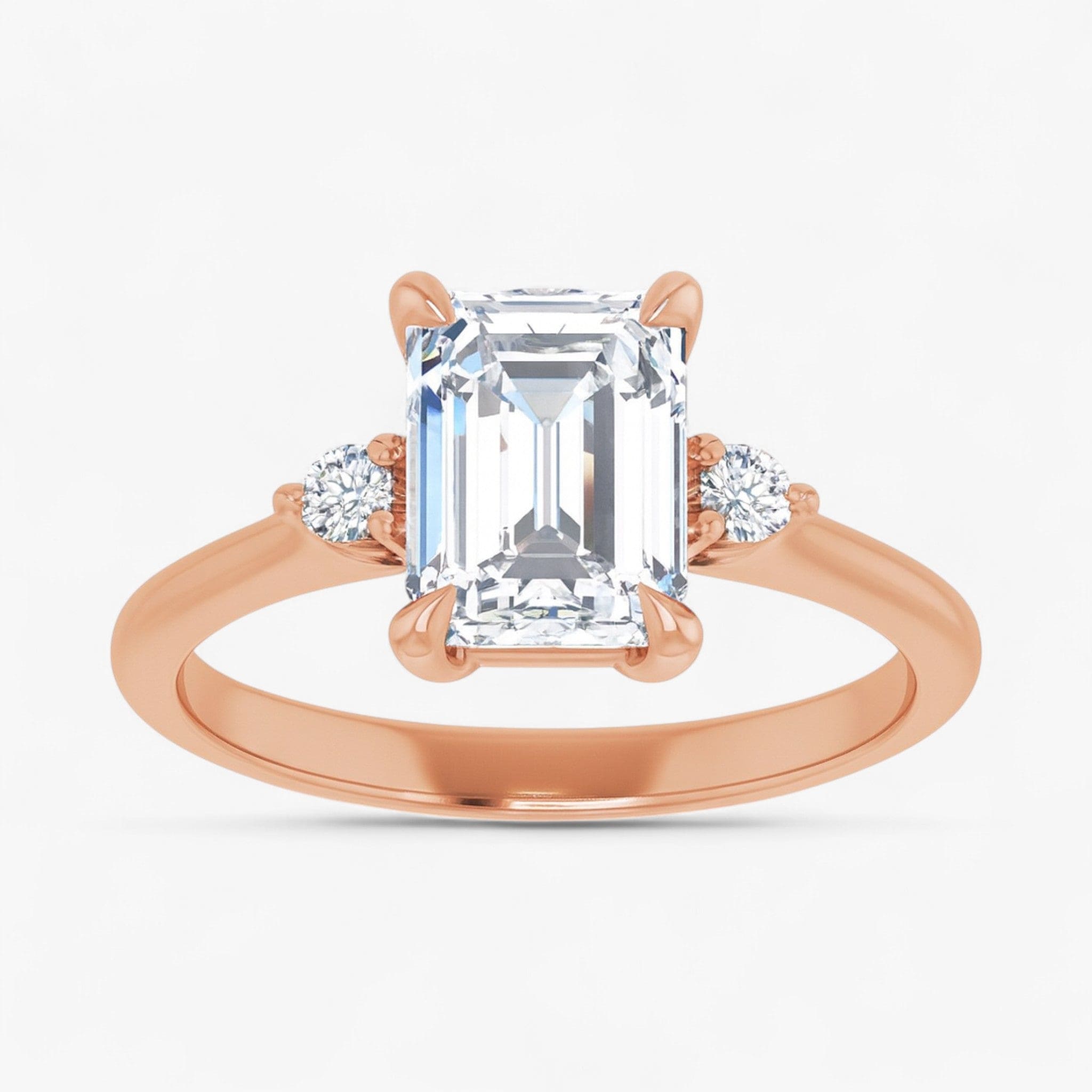 The Signature Side Stone Engagement Ring | Emerald