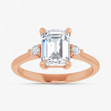 The Signature Side Stone Engagement Ring | Emerald