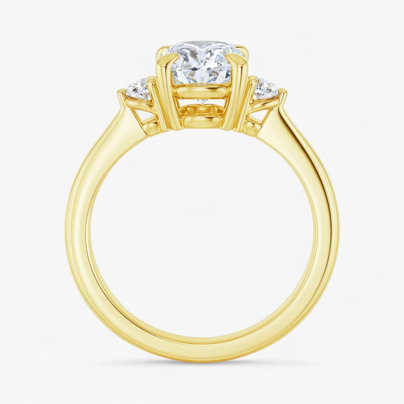 The Signature Side Stone Engagement Ring | Oval