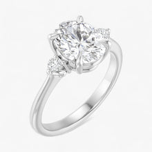 The Signature Side Stone Engagement Ring | Oval