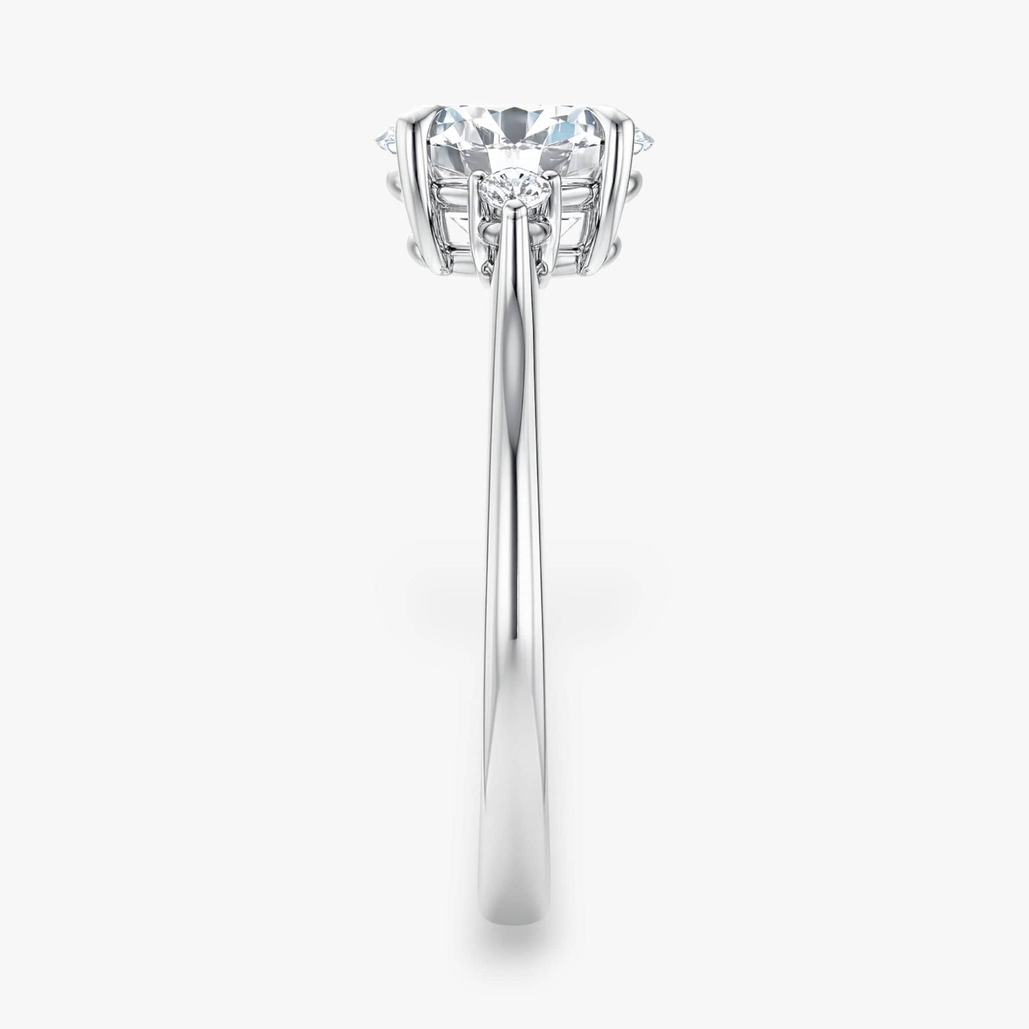 The Signature Side Stone Engagement Ring | Oval
