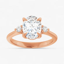 The Signature Side Stone Engagement Ring | Oval