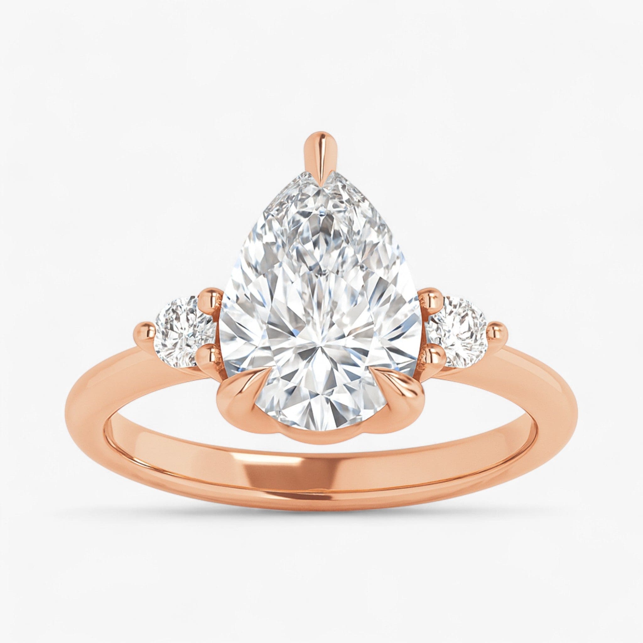 The Signature Side Stone Engagement Ring | Pear