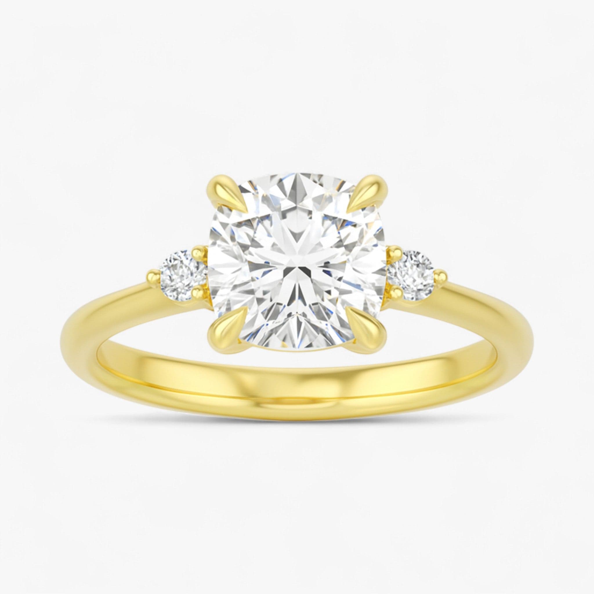 The Signature Side Stone Engagement Ring | Cushion