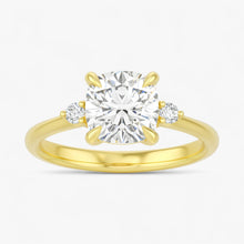 The Signature Side Stone Engagement Ring | Cushion
