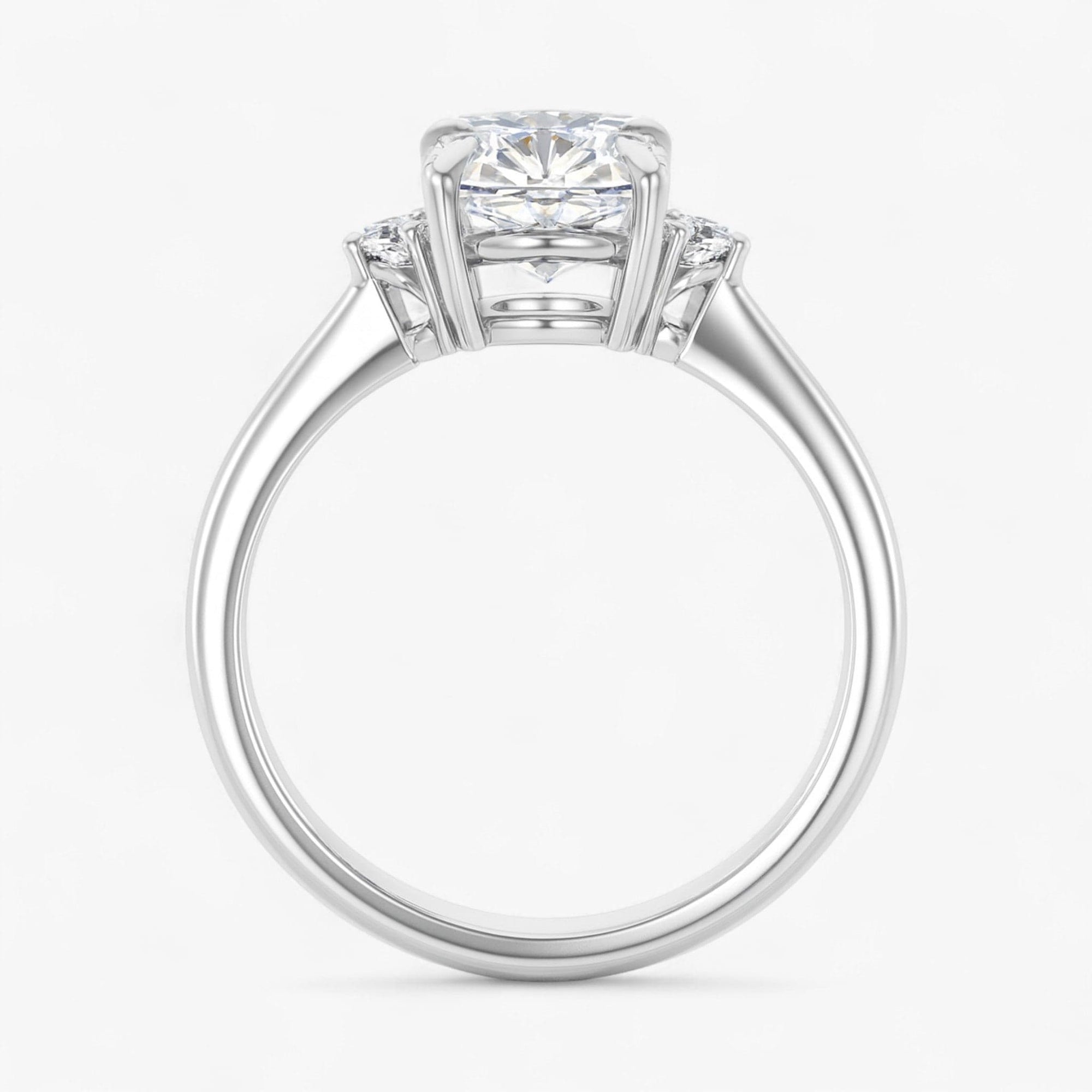 The Signature Side Stone Engagement Ring | Cushion