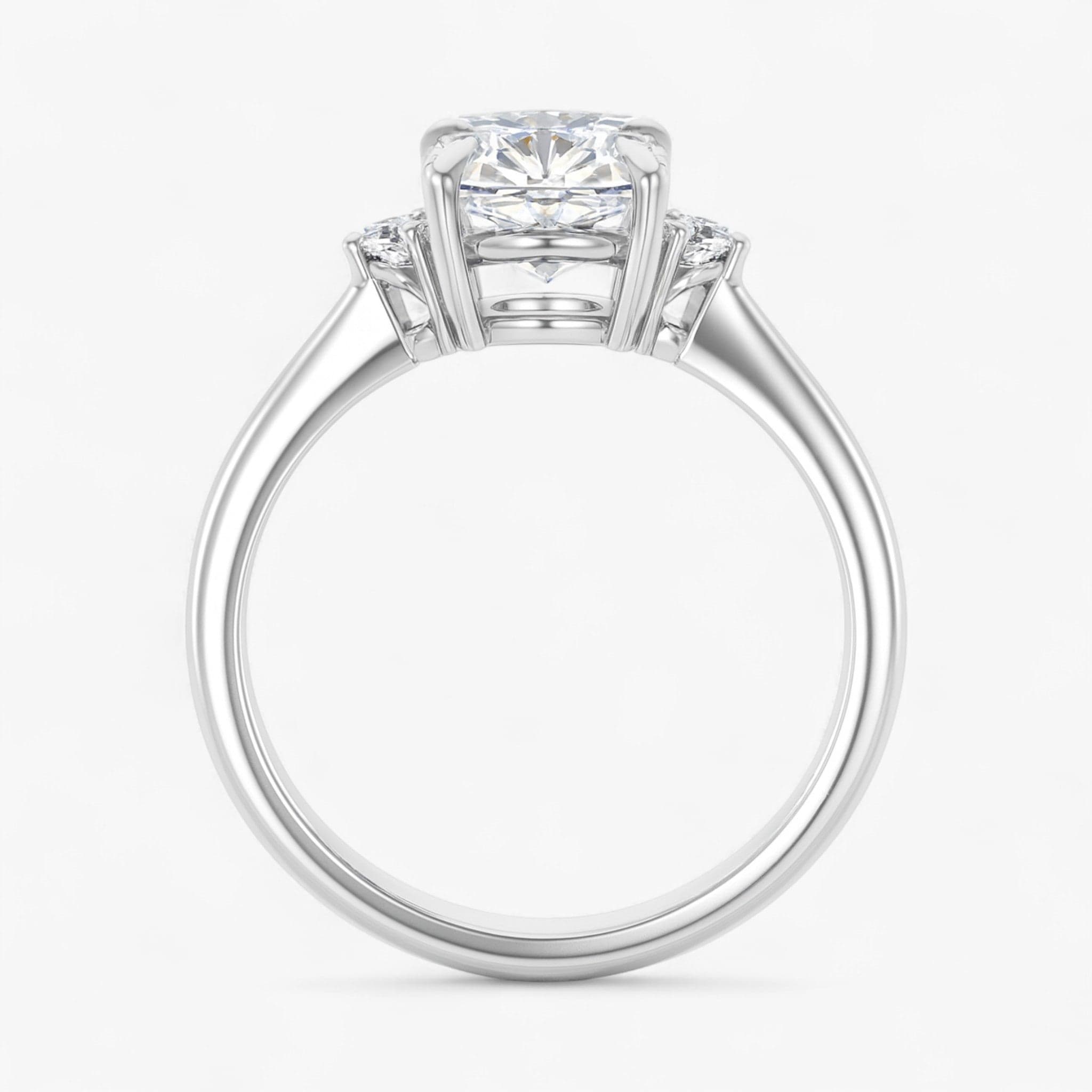 The Signature Side Stone Engagement Ring | Cushion