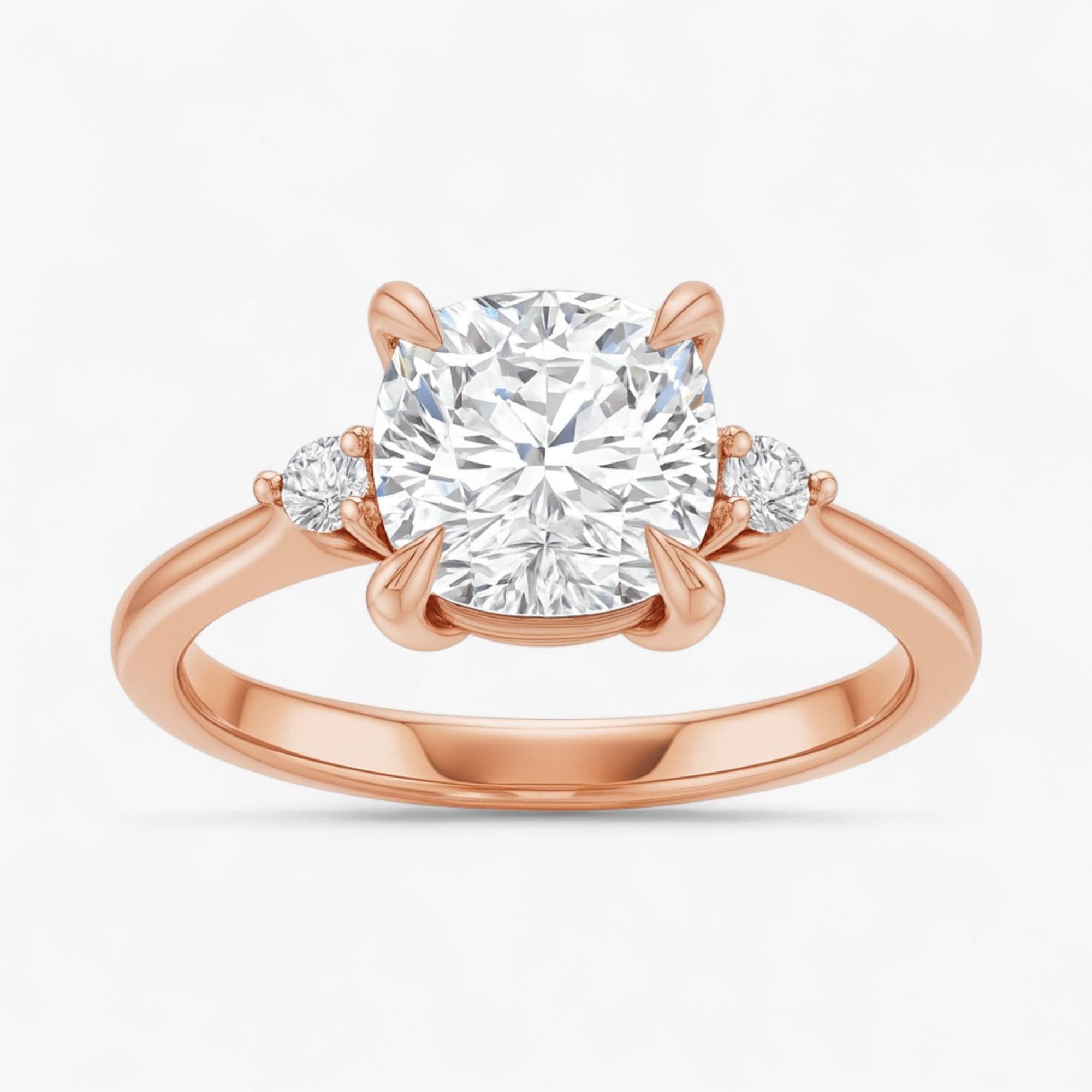 The Signature Side Stone Engagement Ring | Cushion