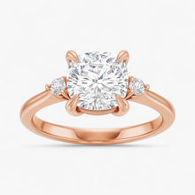The Signature Side Stone Engagement Ring | Cushion