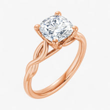 The Elegant Twisted Solitaire Engagement Ring | Cushion