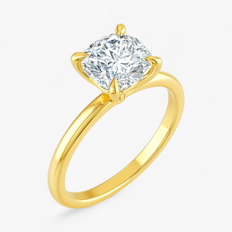 The Timeless Solitaire Engagement Ring | Cushion