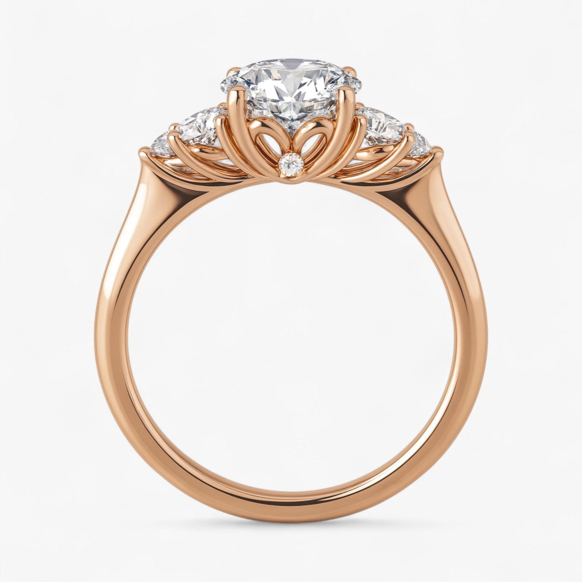 The Side Cluster Engagement Ring | Round